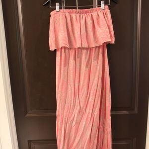 O'neill Pink and Tan Patterned Maxi
